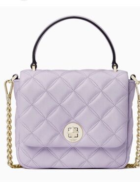 Kate Spade Natalia quilted square Leather Crossbody Bag ~NWOT~ Lilac Frost